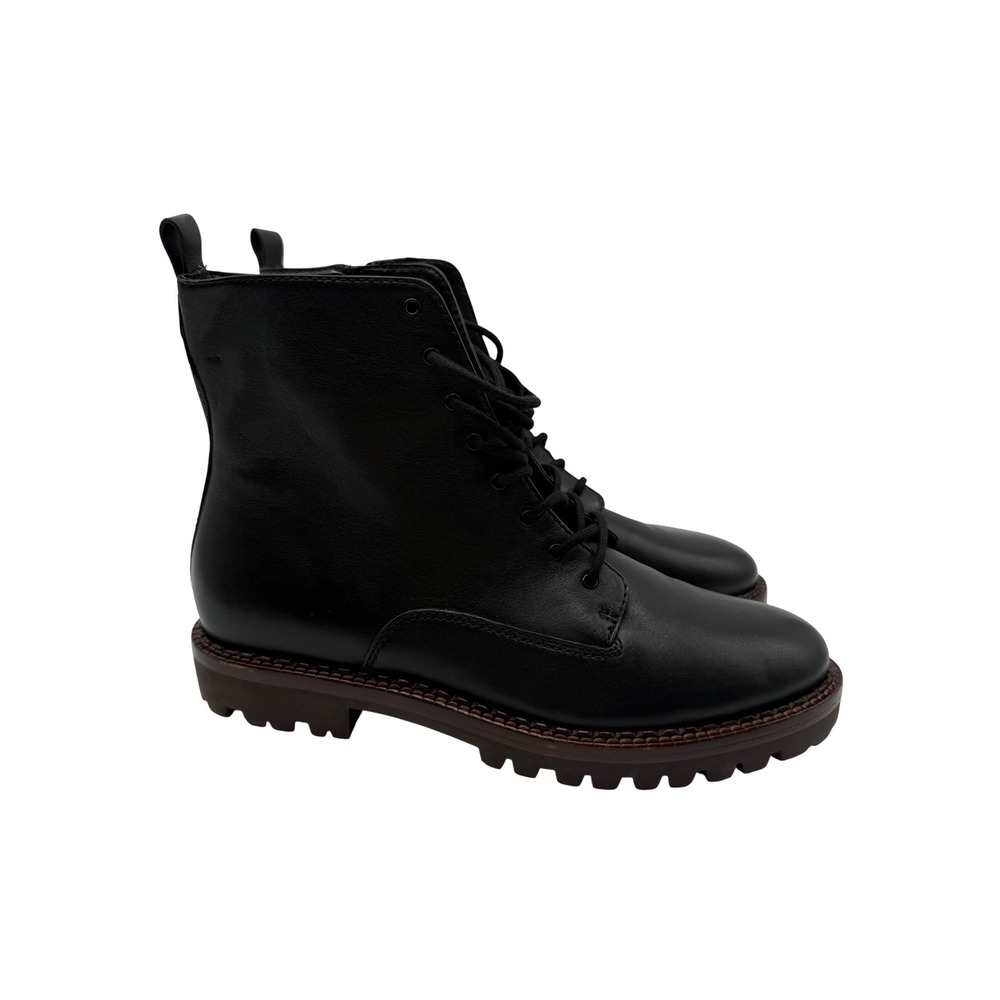 Vince. Combat Boots Womens 10 Black New NWT Water Resistant Leather Lug Sole